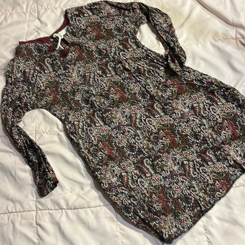 Zara long sleeve dress maroon color